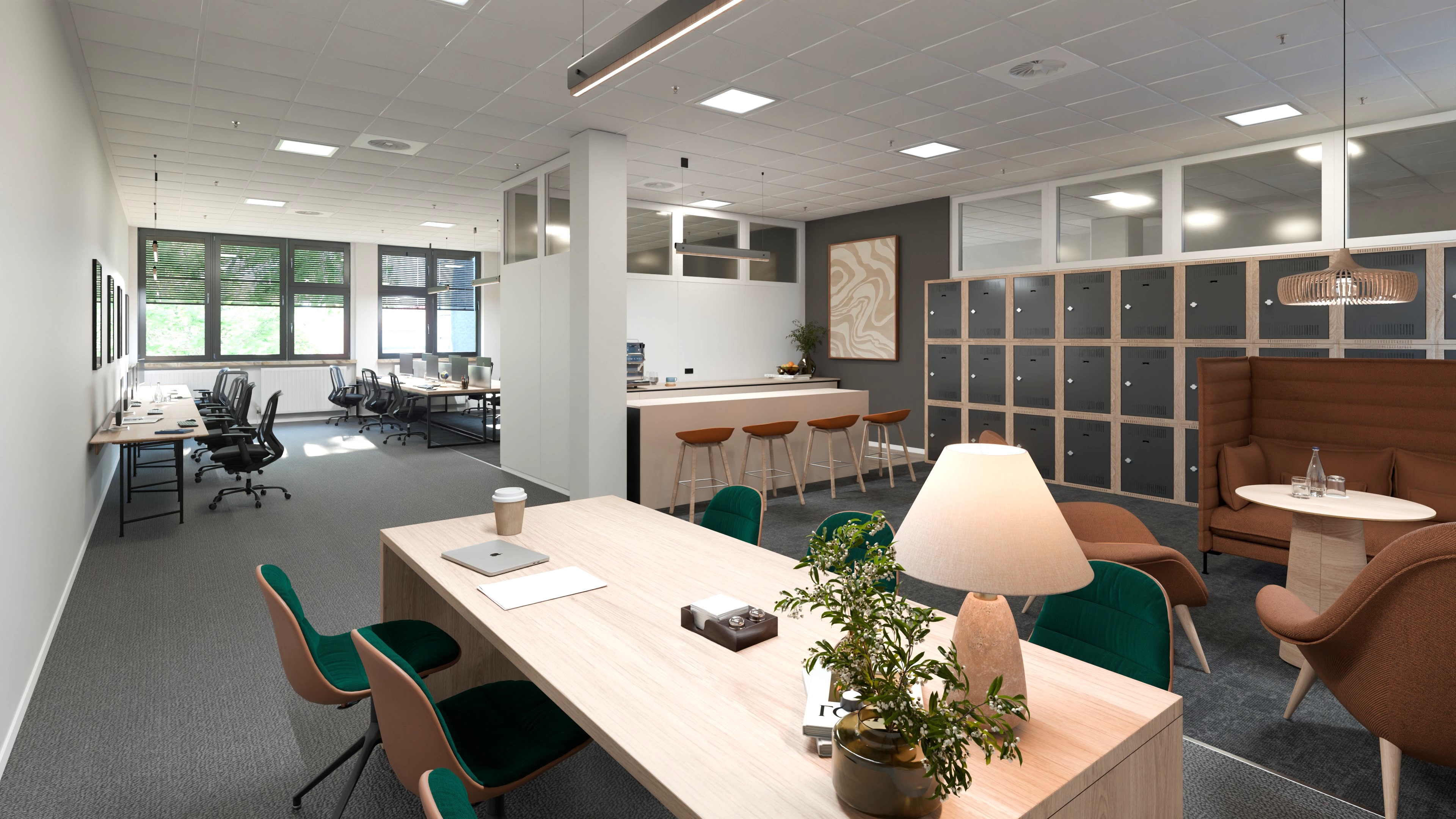 Offener Coworking-Bereich mit flexiblen Arbeitsplätzen